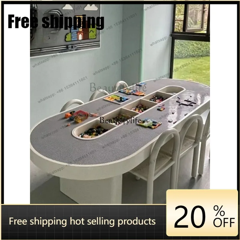 HJ Early education center reading table sales department rest area bookstore entertainment area handmade building block table