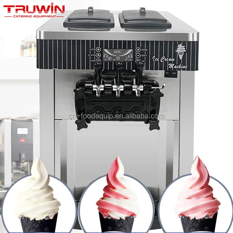 Commercial Automatic Stainless Steel Ice Cream Machine Touch Screen Control High Output 1850W-1900W 3-Flavor 220V/110V for