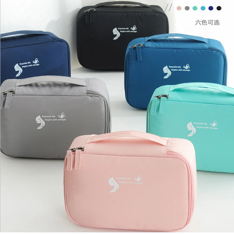 

Portable Travel Make-up Bags for Ladies, Waterproof, Large-Capacity, Hand-held, Brush Case, Toiletries Bag, New, 1 Piece