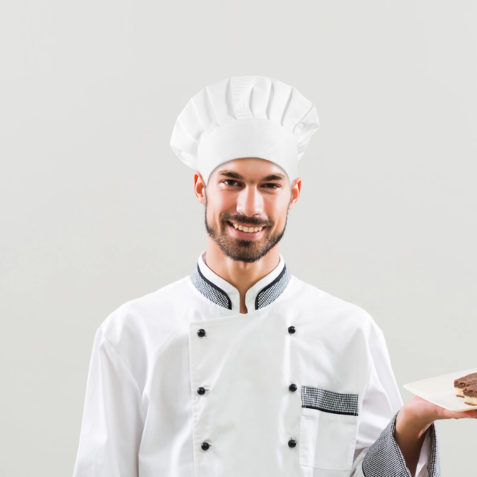 

Unisex Cotton Cloth Chef Hat Elastic Kitchen Working Hat For Restaurant Bakers Hotel Waiters Comfortable Breathable