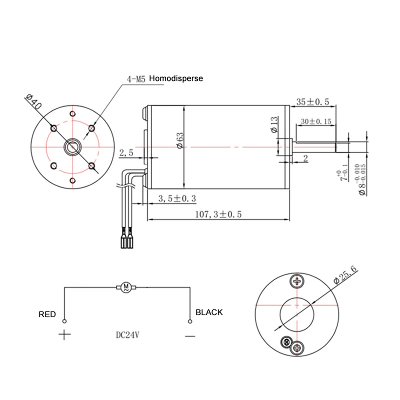 50W 80W 100W 63mm 12V 24V 2000rpm 4000rpm 5000rpm 6000rpm High Speed Electrical Brushed Small DC Motor