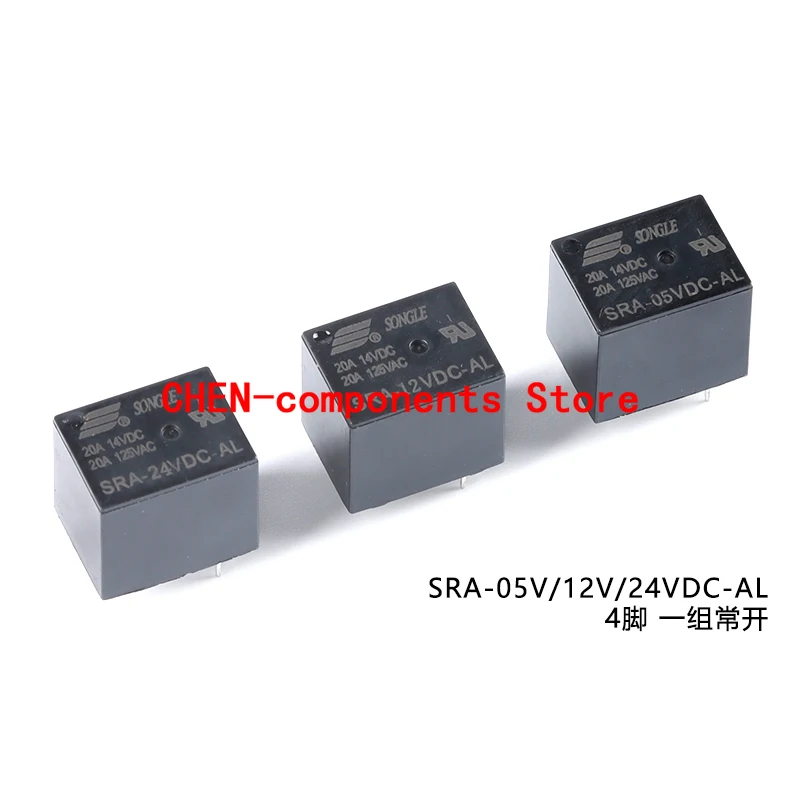 

10PCS NEW SONGLE Relay SRA-05VDC-AL SRA-12VDC-AL SRA-24VDC-AL Black 5V 12V 24V SRA Power Relay A Set Of Normally Open 4Pin