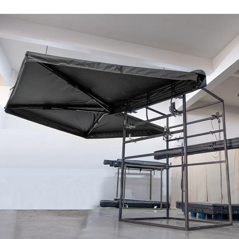 

270° Freestanding Fan-shaped Awning with Light, Car Sunshade Rain Shelter, Foldable Camping Tent for Self-driving Tour