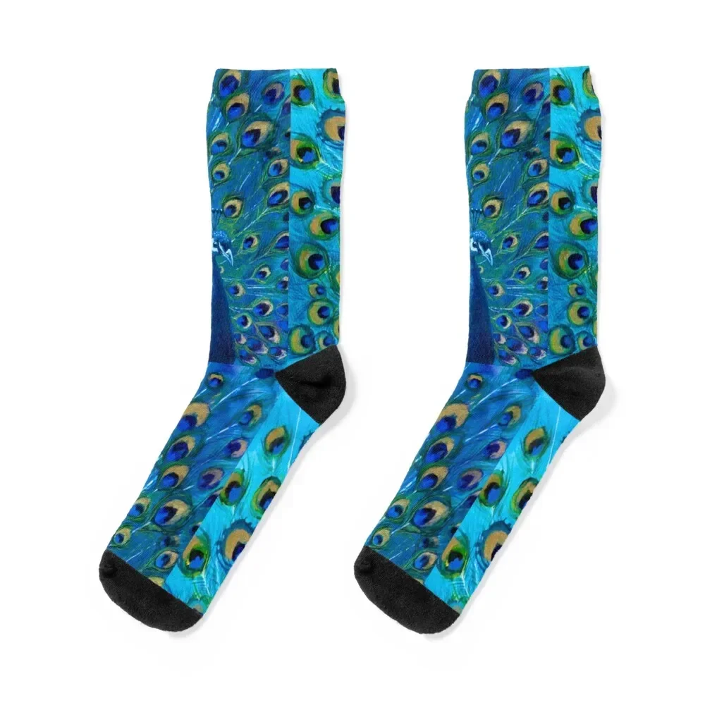 Full Glory Peacock Socks Run crazy anime Socks Woman Men's