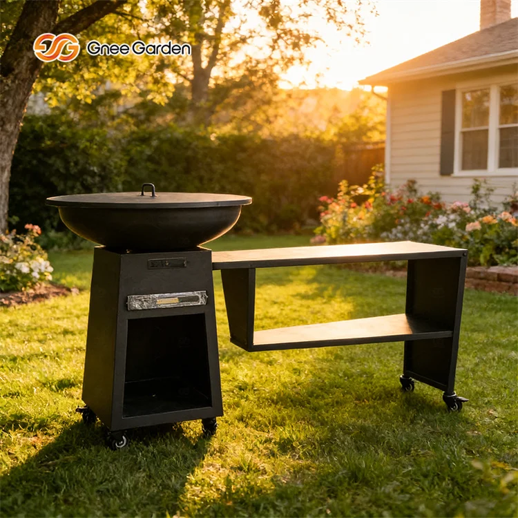 Garden Modern Powder Coated Steel Fire Pit Barbecue Grill Outdoor Cooking BBQ Charcoal Grill