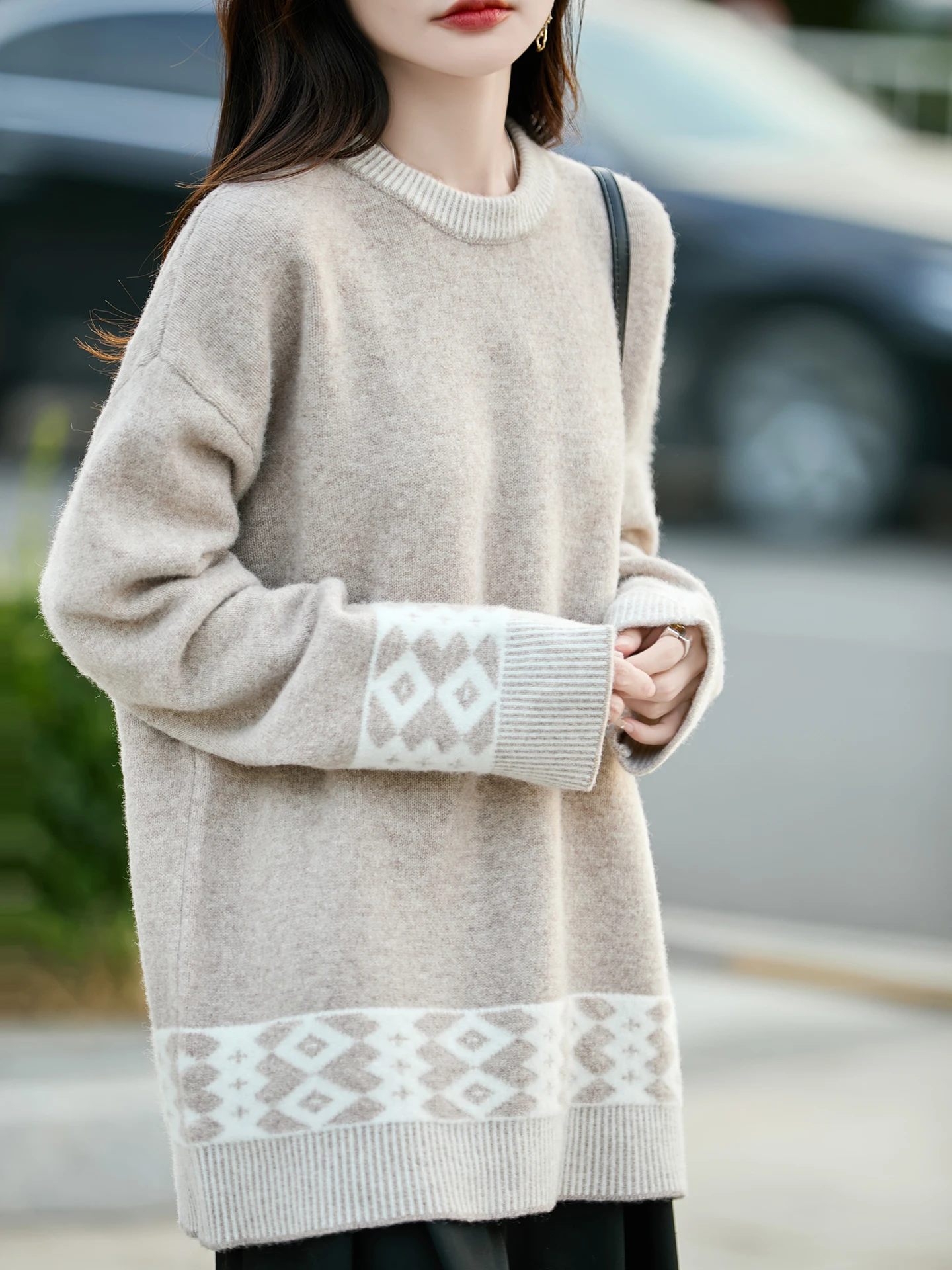 Модный женский роскошный пуловер из 100% мериносовой шерсти, цветная вязаная широкая осенне-зимняя одежда, приятная для кожи, теплая, мягкая