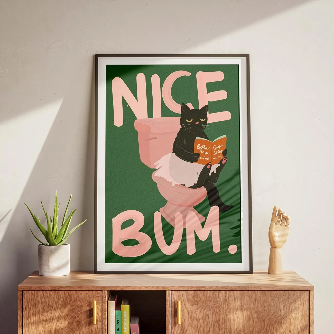 Modern Nice Bum Black Cat Wall Art Print Canvas Painting Poster Picture For Living Room,Bathroom Home Decor