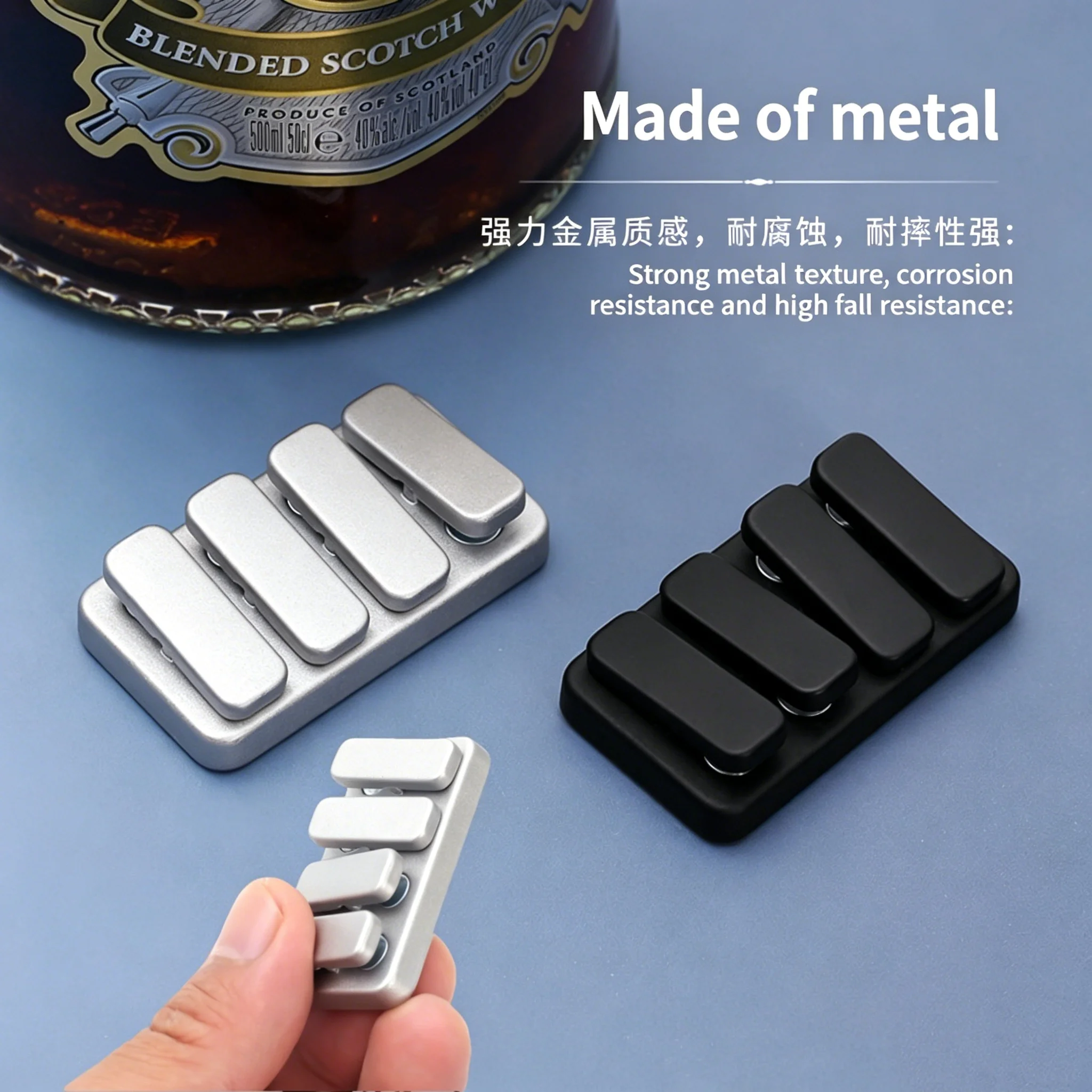 Zinklegierung EDC Fidget Toy Klaviertasten-Push-Seesaw Metall-Quadrat-Slider Stressabbau Click Coin Schreibtischspielzeug für Erwachsene Entspannungsgeschenk