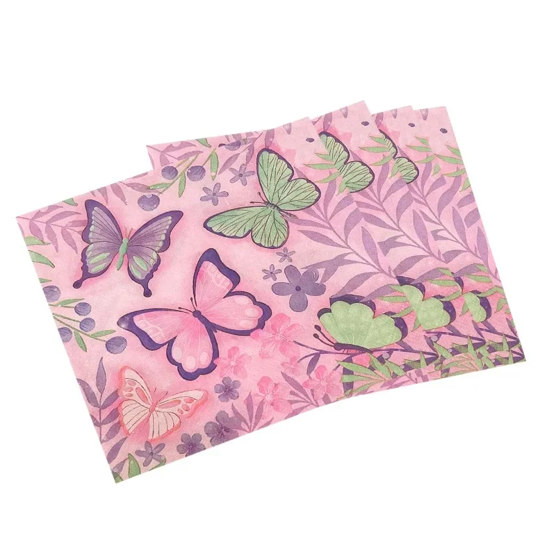 10/20pcs Butterfly Theme Party Decoration Supplies Disposable Paper Placemats Colored Napkins Butterfly Bone Butterfly Paper