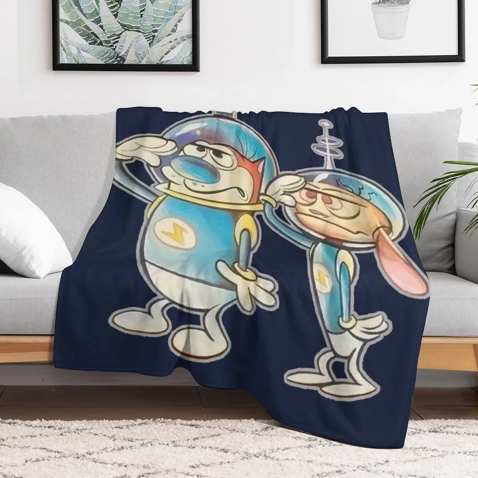 Ren and Stimpy Space Buddies Throw Blanket Cozy Throw Blanket Birthday Gift for Him Her