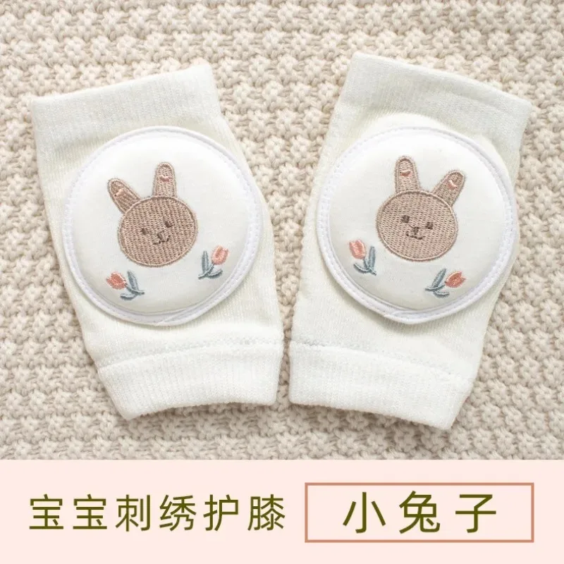 Infant mesh knee pads baby summer thin section toddler protective gear children cartoon embroidery elbow pads knee pads