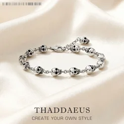 Skulls Link Chain Bracelets Punk 925 Sterling Silver Fashion Rebel Street Jewelry Europe Gift For Men Women