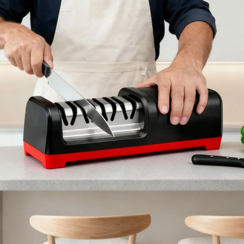 

TG2102 4-Stage Electric Knife Diamond Sharpener 360 & 600 Grit with Polisher, 18W Fast & Efficient for Knives Scissors Tools