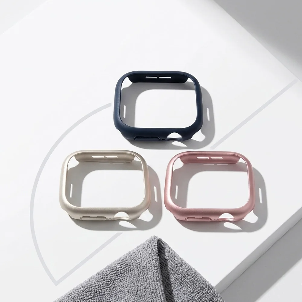 PC Electroplating Case for Apple Watch 12 46mm 42mm Hard Bumper Frame Protector Cover for Iwatch Series 12 46mm 42mm Accessories