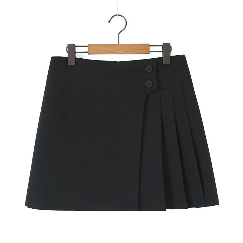 XXXXL Fashion Plus Size Woman Clothing Pleated Skirt Premium Spring Summer 2026 High Waist Black A-Line Asymmetric Fold Bottoms view 5