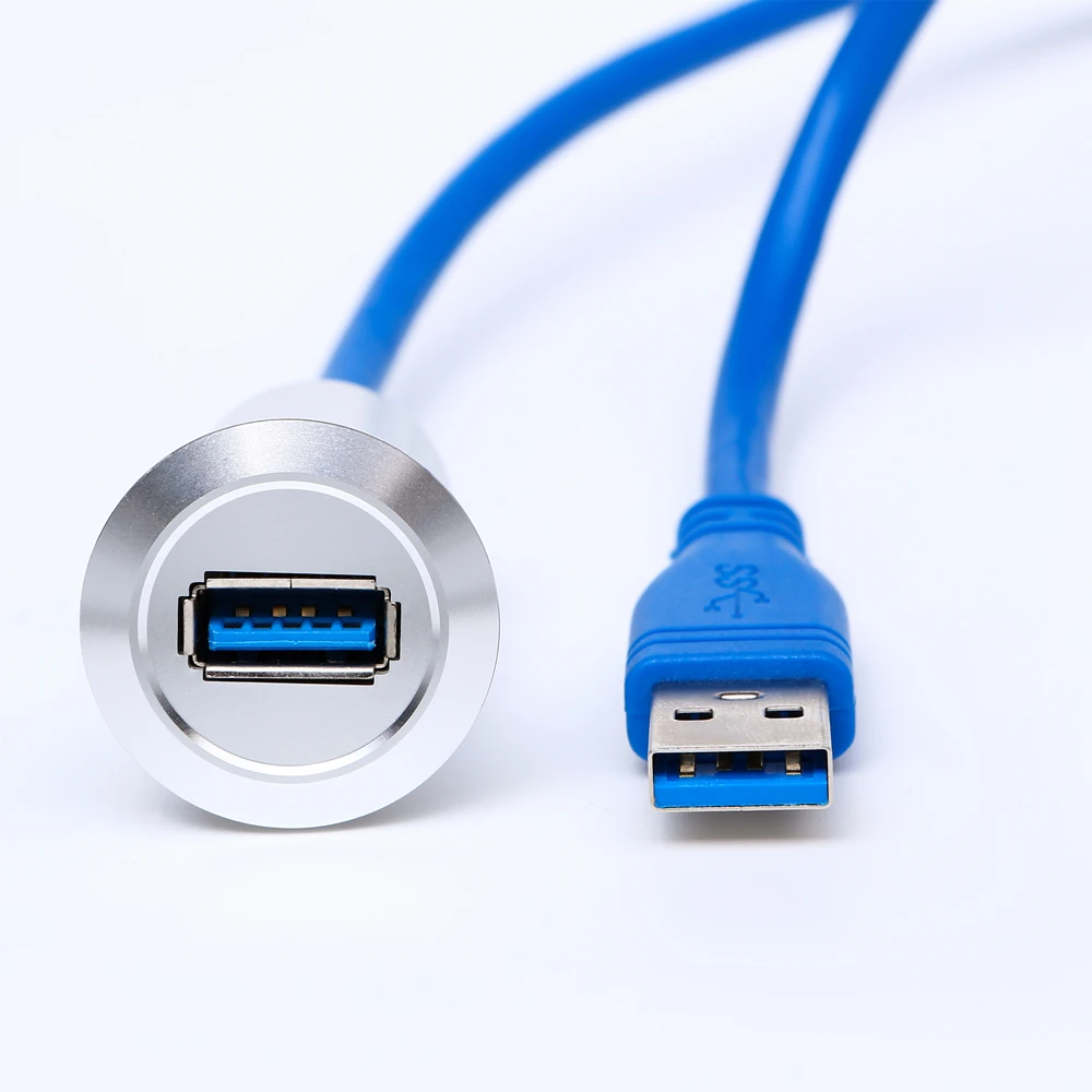 22mm USB connector socket  metal USB connector/USB socket  (USB3.0 FEMALE A - MALE A with 60cm wiring)