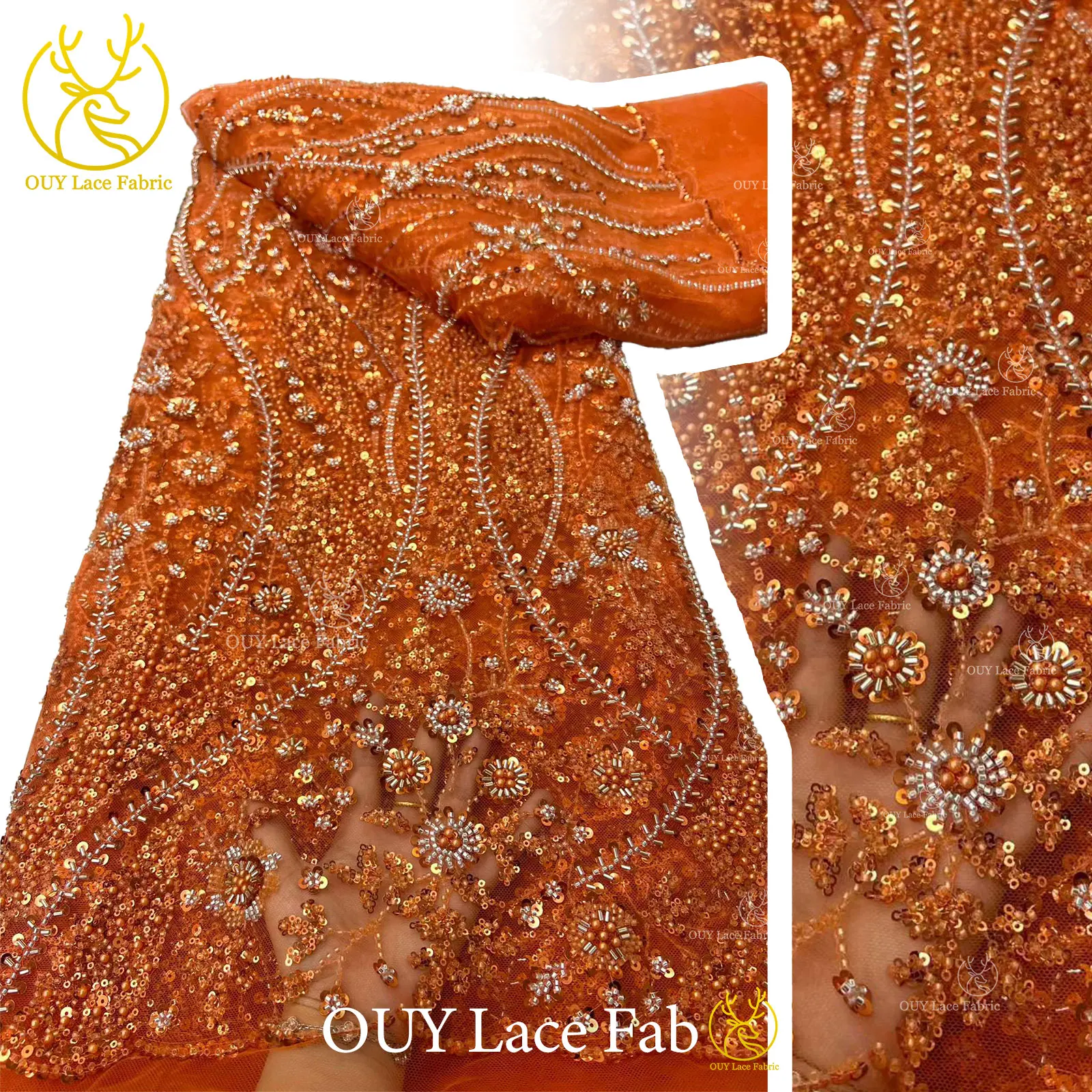 

African Groom Beaded Lace Fabric 2026 High Quality French Sequins Mesh Tulle Lace Nigerian For Women Wedding Dress DIY Sewing