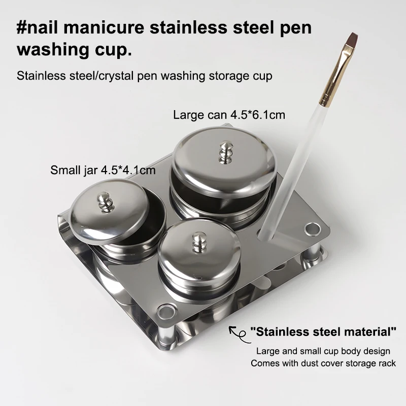 Ensemble de tasses à vaisselle Dappen en acier inoxydable, 3/5 pièces, pour Salon de manucure, poudre acrylique, récipient de liquide, plateau organisateur, plat Dappen, outils d'art des ongles