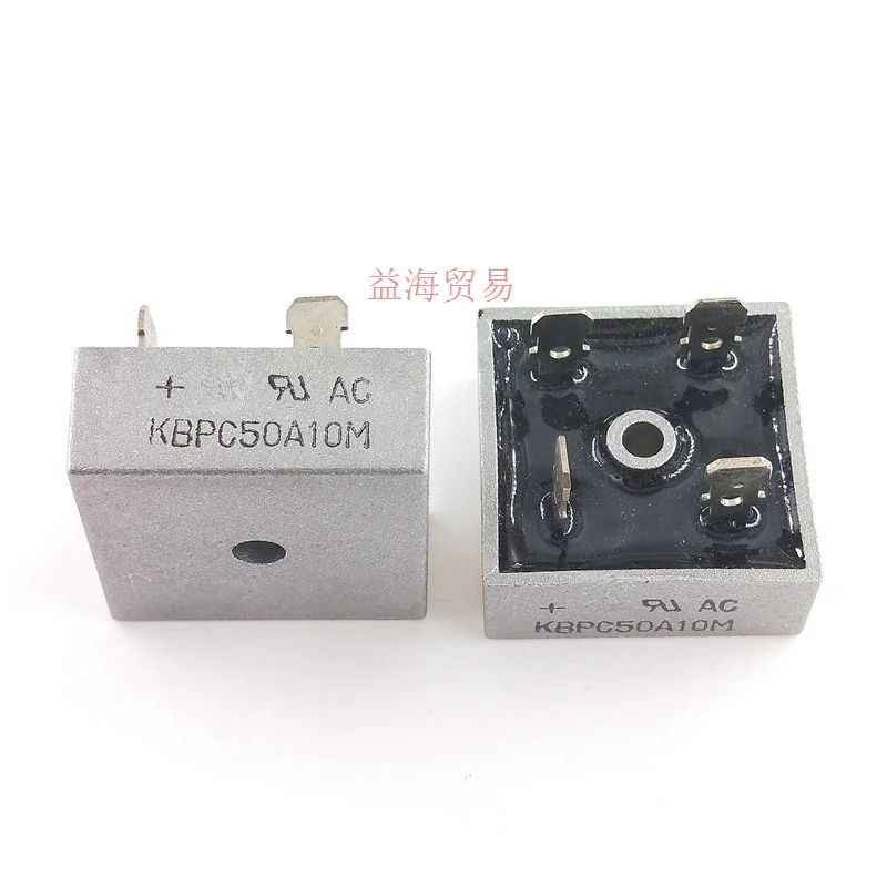 

10PCS/LOT KBPC50A10M New original quality high current high power bridge stack 50A1000V rectifier bridge square bridge