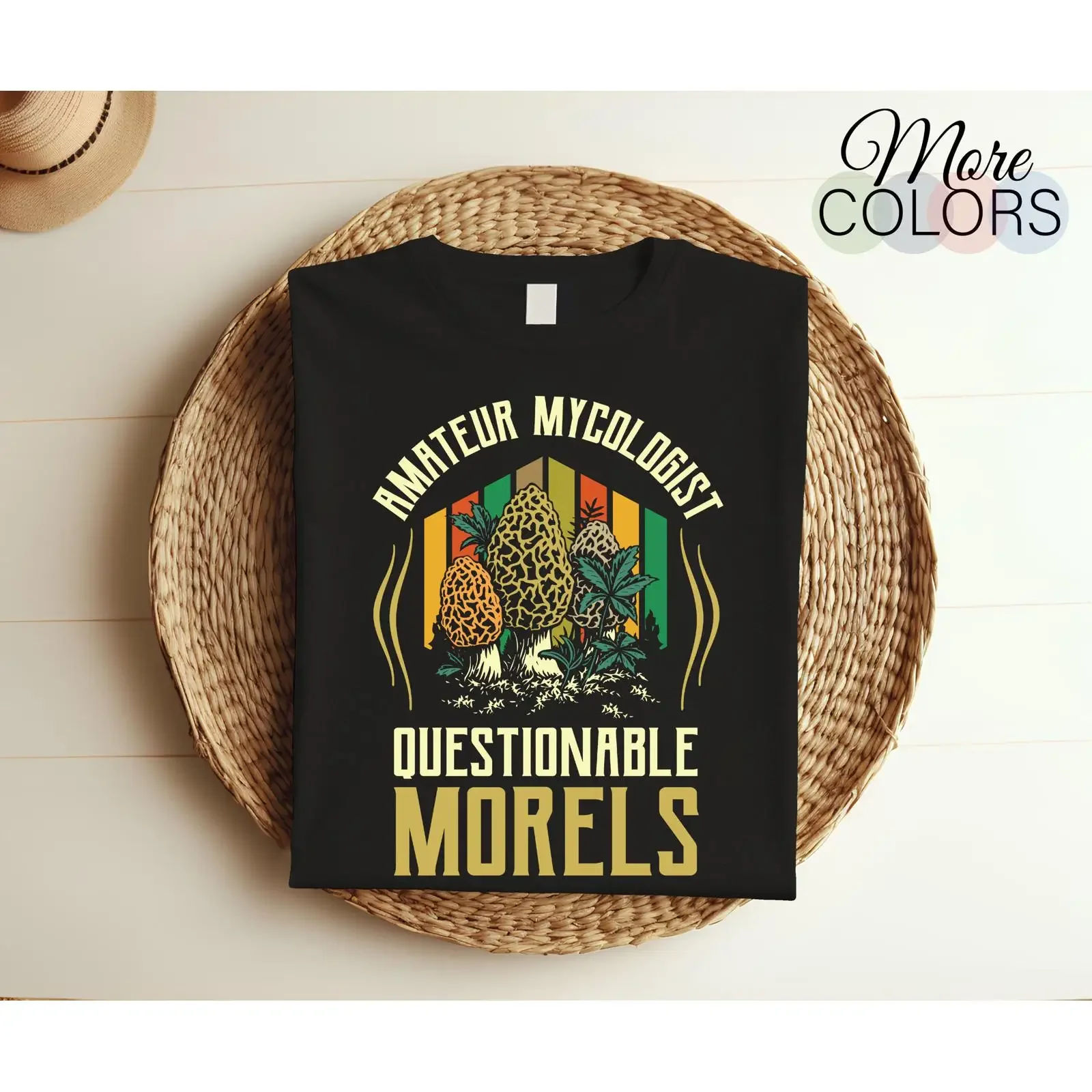 Amateur Mycologist Questionable Morels T Shirt Funny Vintage Mushroom Foraging Mycology For Fungi Lover vintage Washed fashion