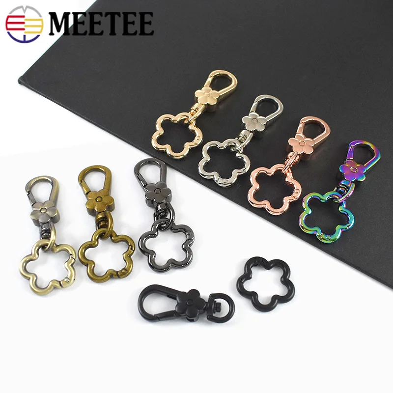 

3/5/8Pcs 21mm Flower Metal Buckle Keychain Swivel Lobster Clasp Trigger Carabiner Clips Chain Snap Hook DIY Hardware Accessories