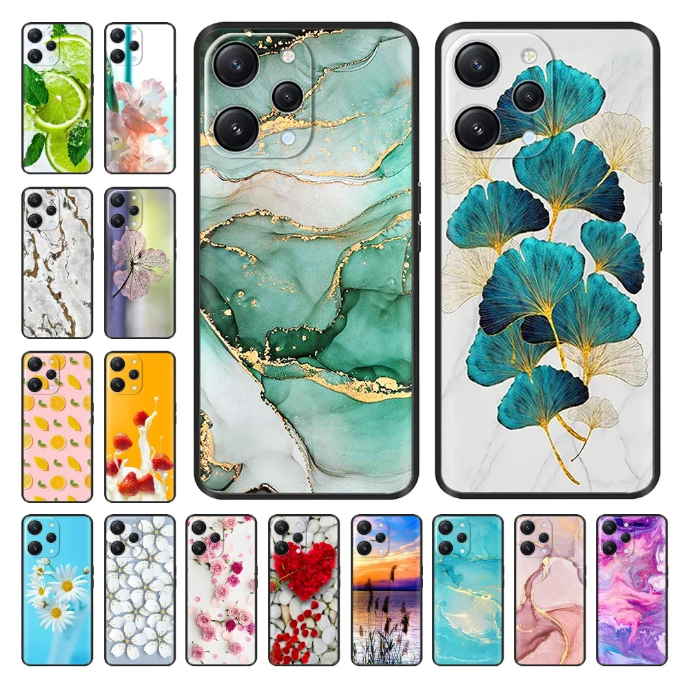 

For Redmi 12 Case For Xiaomi Redmi 12 Cover 6.79" Marble Tiger Fundas Cases For Redmi 12 4G redmi12 Silicone Phone Bumper Bags