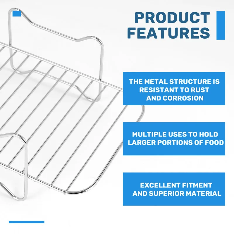 

Подставка для аэрофритюрницы с двумя корзинами, решетка для дегидратора для Ninja Foodi DZ201 DZ401, аксессуары для аэрофритюрницы