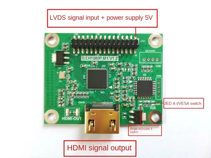 Lvds to Hdmi Switchboard Lvds Dual 8 Input to Hdmi Output Supports Multiple Resolutions