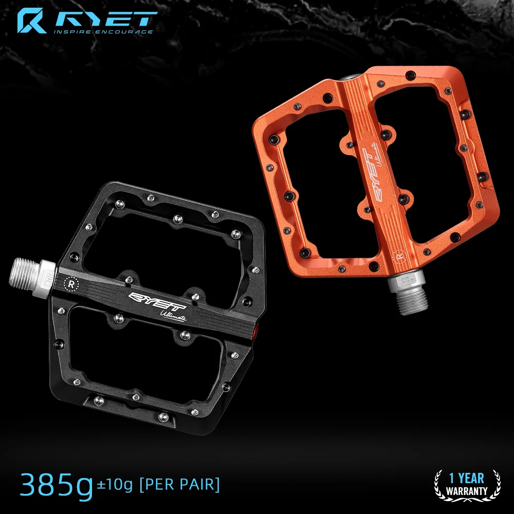 

2024 RYET MTB Bicycle platform Pedal Sealed DU Bearings Non-slip Flat Pedal Mountain Road Bike Alloy Platform Cycling Parts
