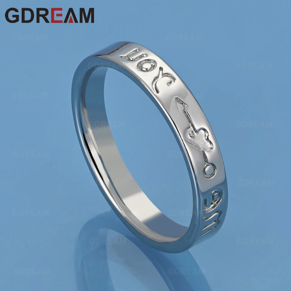 

GDREAM 925 Sterling Silver Letter Pattern Rings (Sizes 7-10) - Everyday Accessories For Women, Simple And Elegant Jewelry