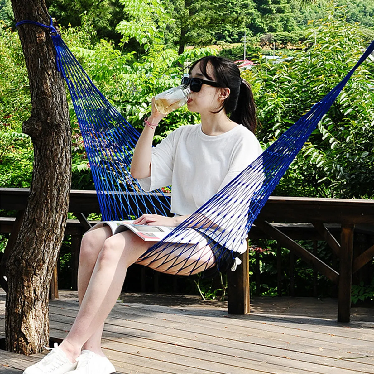 1pc-屋外ハンモック-ポータブル-キャンプ-ハンモック-高耐久ポリエステル-公園裏庭用-ブルー