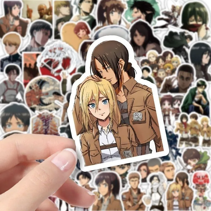 60Pcs Attack on Titan Anime Stickers Cute Aesthetic Waterproof Decals DIY Decor for Laptop Phone Case iPad Luggage Water Bottle view 2
