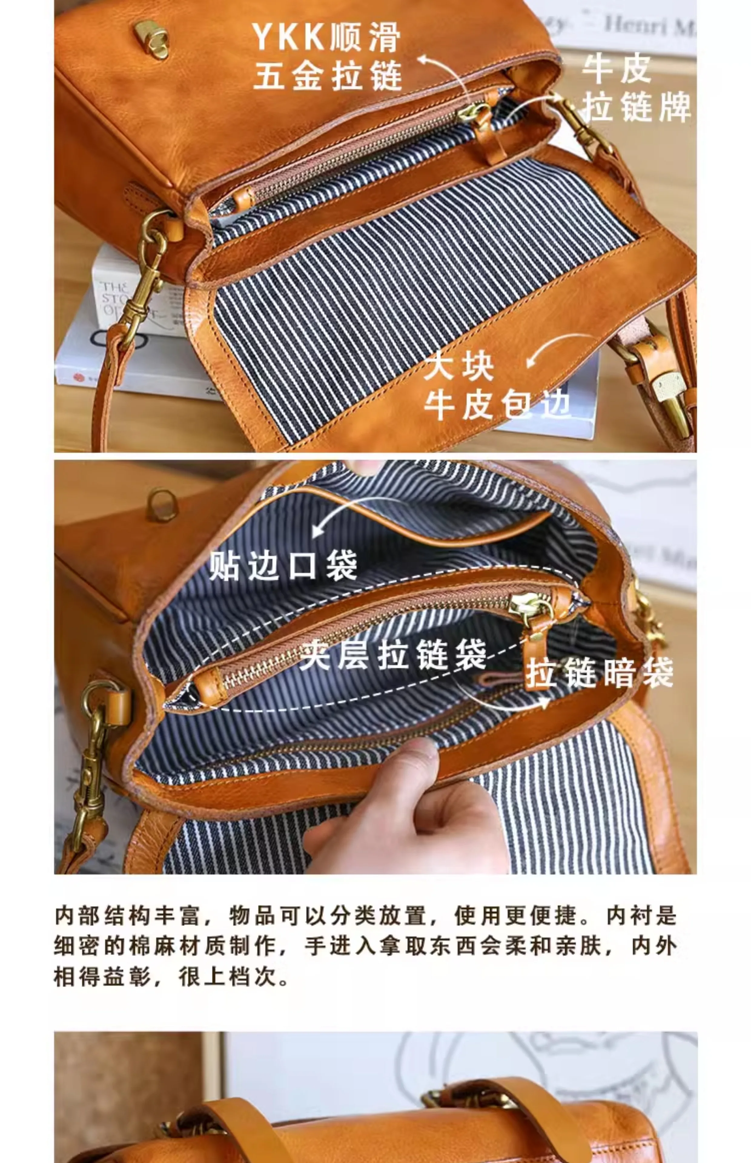Fashion outdoor commuter genuine leather women's handbag vintage casual designer handmade cow leather female work messenger bag