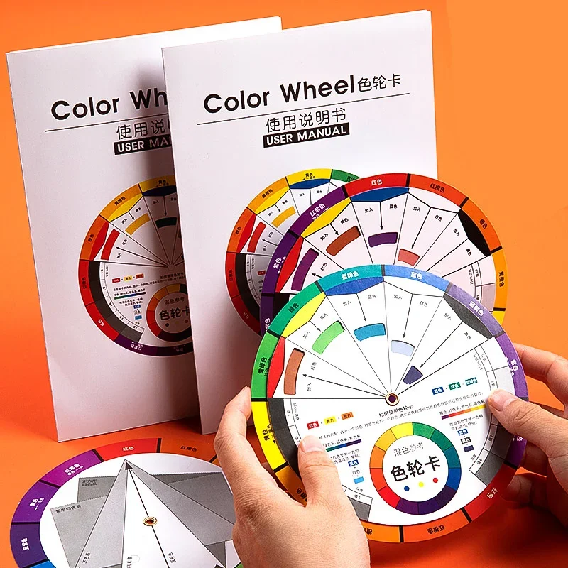 

72 Colors Paper Card Wheel For Painting Circle Chromatic Eyebrow Painting Design Nails Professional Pigment Makeup Supplies