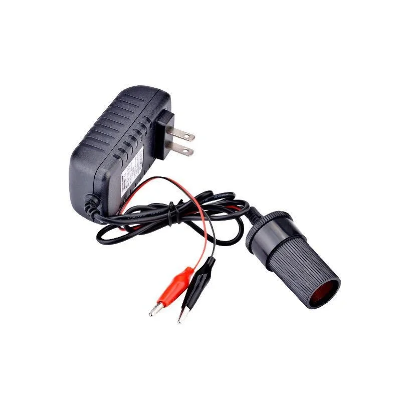 Caricabatterie per auto per uso domestico Base accendisigari da 220V a 12 v2a morsetti positivi e negativi possono testare la linea di caduta di tensione