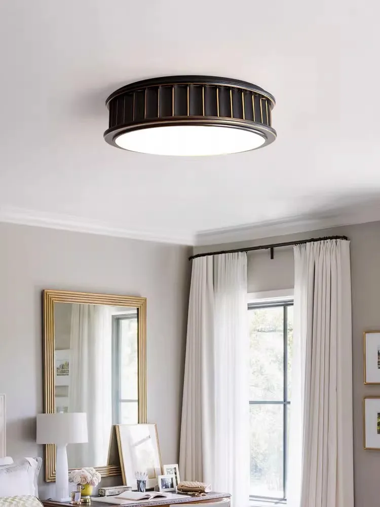 American ceiling light, master bedroom light study room, living room, minimalist countryside room, retro circular light fixture