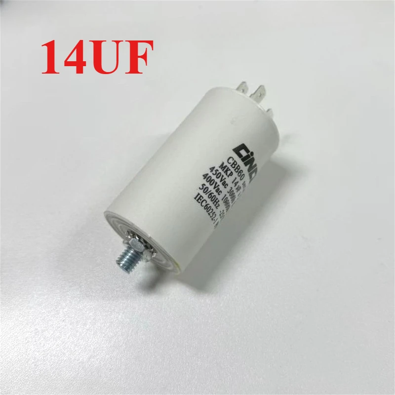 1pcs CBB60 Series Starting Capacitor 14uF Motor Capacitor 50 / 60Hz 450VAC with M8 Screw for Electric Motor/Washing Machine