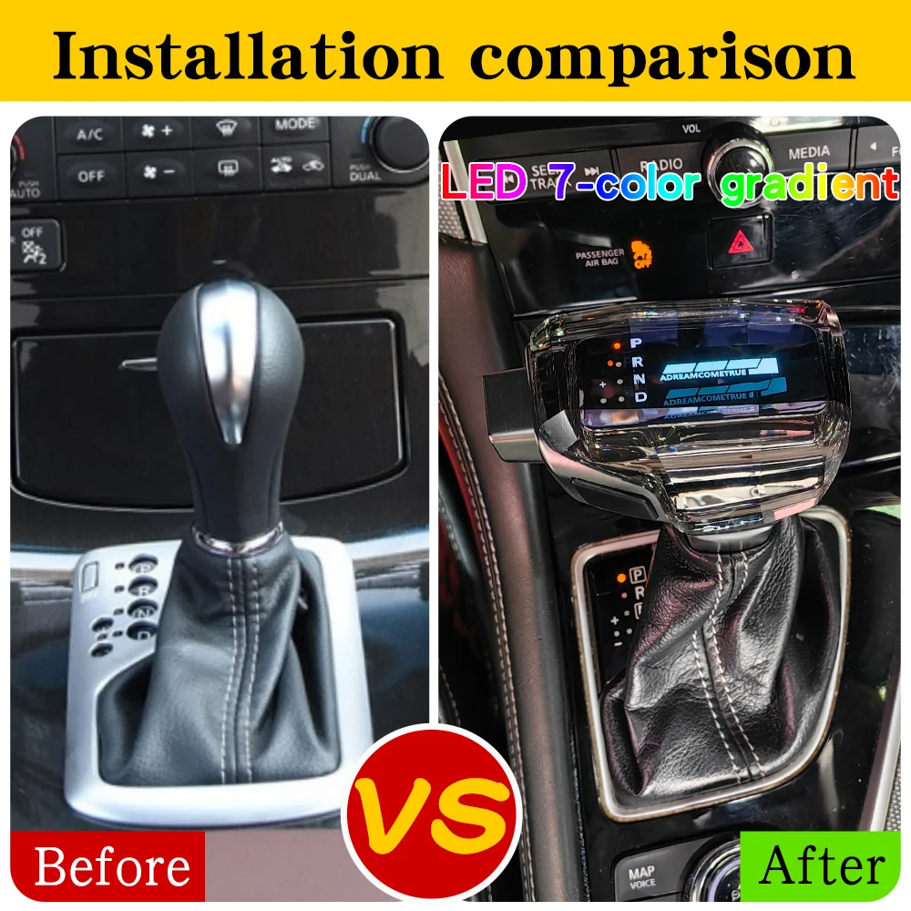 

LED Luminous Crystal Gear Shift Knob for Infiniti QX56 G25 G37 FX37 EX37 QX70 Q60 QX50 M 30 60 56 70 FX 35 45 ESQ JX Shift Head
