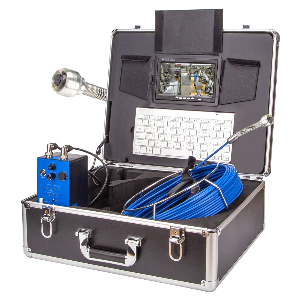 AHD 1080P 25mm Head Sewer Camera 7 Inch Screen Pipe Inspection Camera 20M Industrial Pipeline Drain Endoscope Camera