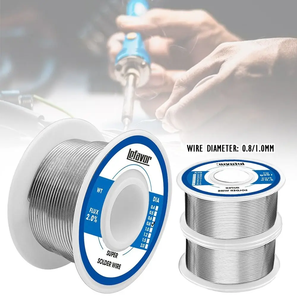 FLUX 2.0% Low Temperature Welding Wire No-clean 20g 50g 100g 0.8 1.0mm Soldering Wire Roll Low-melting Lighter Solder Wire