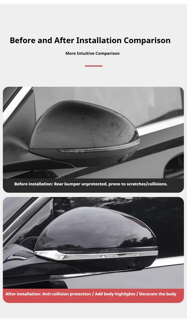 Car Styling Rearview Mirror Cap Cover Sticker Trim Anti-collision Strips For Mercedes Benz E C GLC E300L GLC300L C260L S450L