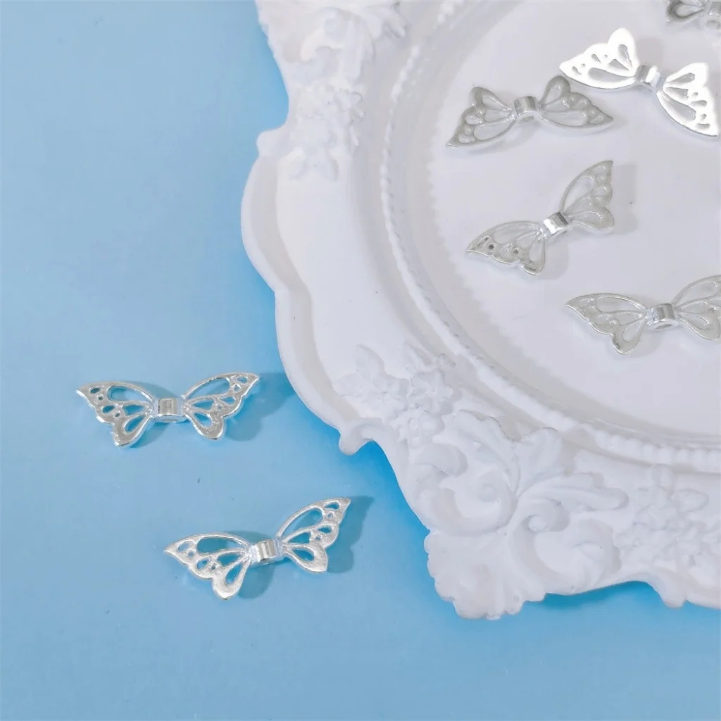 50pcs/lot Hollow Butterfly Loose Bead Spacer Beads Silver Color Gold Color Animals Beads for DIY Jewelry Bracelet Finding ﻿