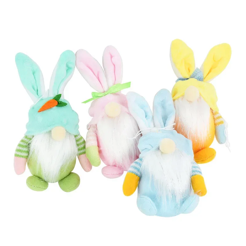 Easter Long Ears Bunny Gnome Plush Dwarf Rabbit Ornament Kids Gift Toy