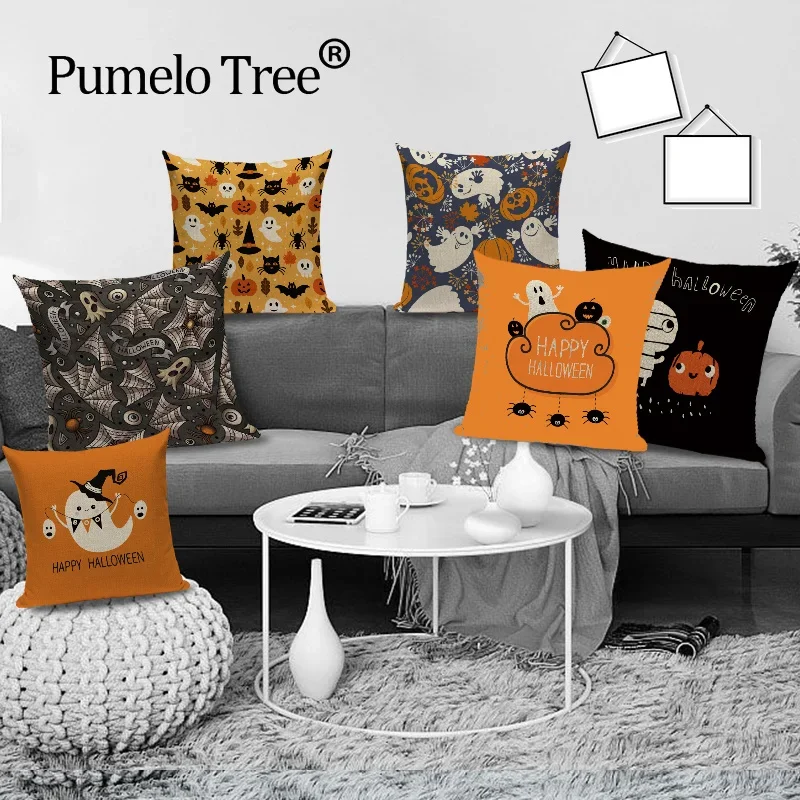 Halloween Trick or Treat Cushion Cover Halloween Demon Creative Throw Pillow Case Festival Home Decoration Cushions Covers Cojin