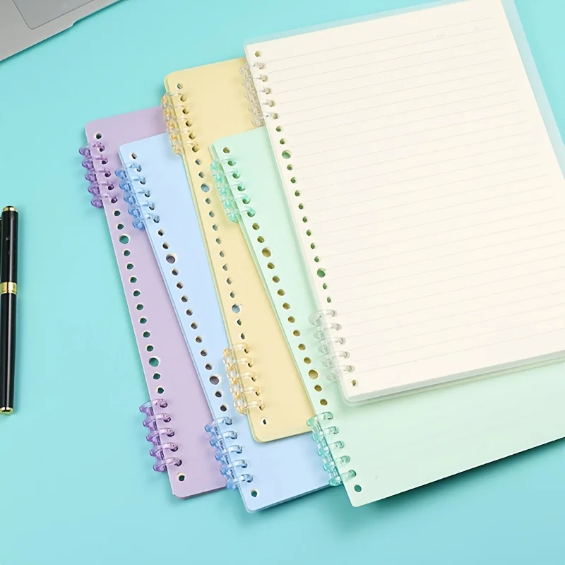 10 قطعة من الموثق المقطعي ذو 5 فتحات في Morandi لمخطط DIY، مجلدات حلقة دفتر الملاحظات البلاستيكية للوازم المكتبية للطلاب في المدرسة