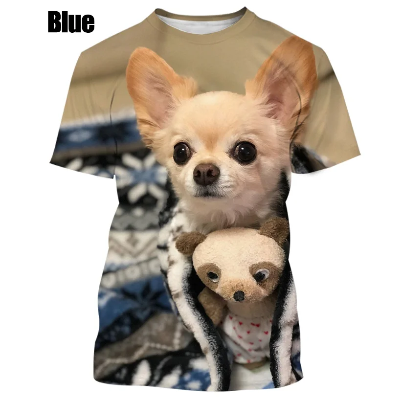 2022 Cute Chihuahua Dog Vivid 3d Tshirt Men 2022 New Casual Breathable T Shirt Homme/Woman Funny T-shirt