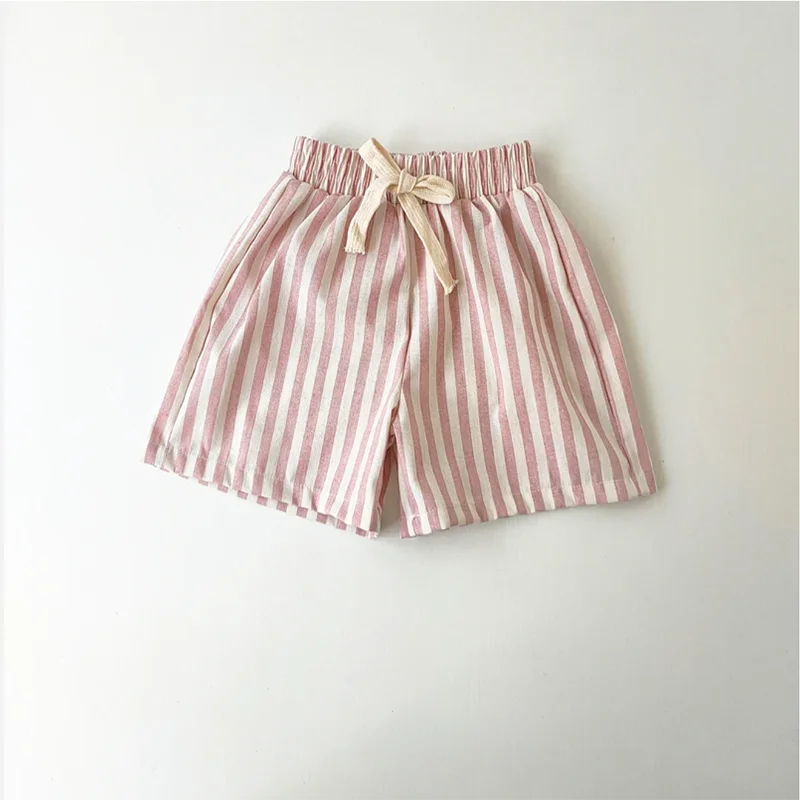 Gestreifte Jungenhose aus Retro-Hanf-Baumwolle mit lässigem und hochwertigem Design, elastische Taille, Mädchenkleidung, Kinderhose – Detail 15