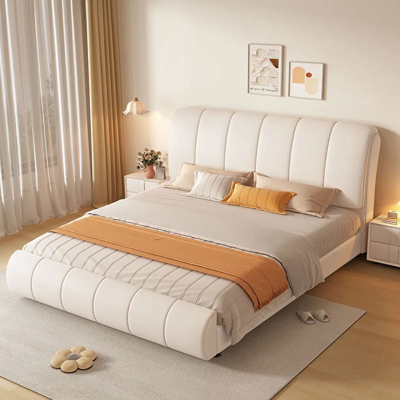 

Floor Beauty Bed Platform Leather Beauty Bedroom Queen Children Modern Bed Design Girls Letto Matrimoniale Unique Furniture