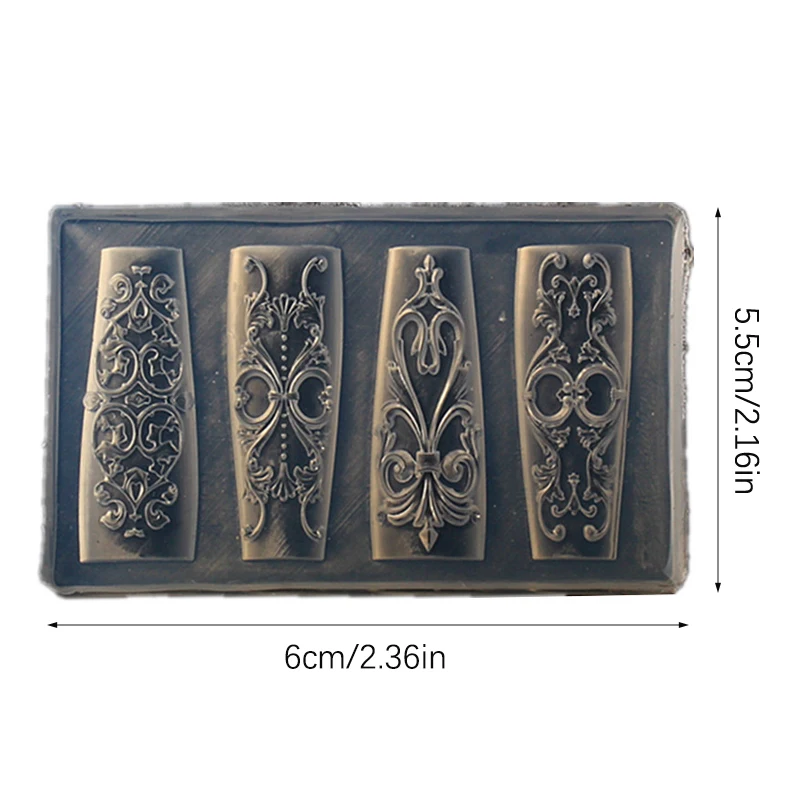 Nail Mold Silicone Retro Pattern Nail Art Decorations Baroque Style Relief Design Nail Art Template Stereoscopic Manicure Tools