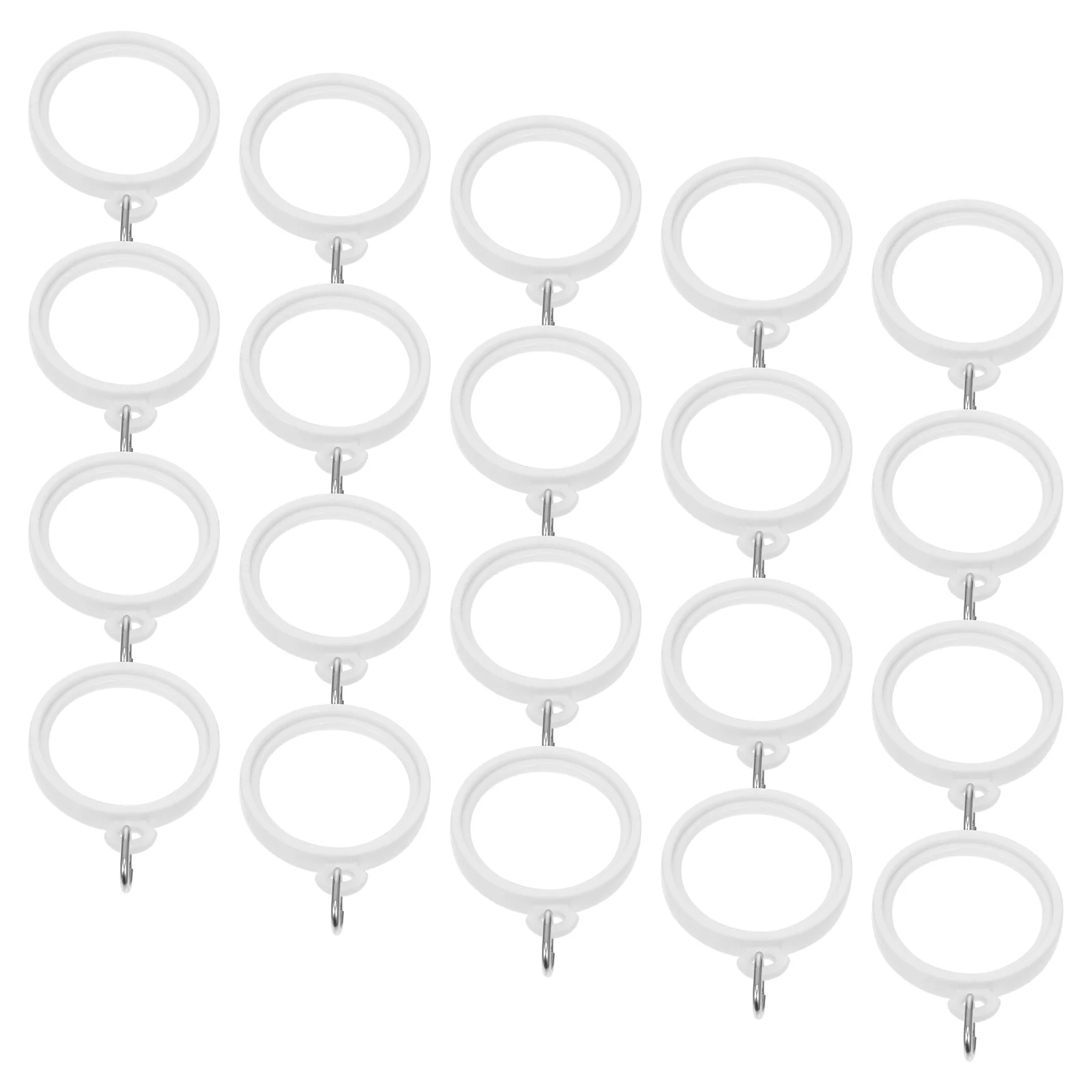 20 Pcs Curtain Pull Ring Rings for Curtains Clips Heavy Duty Rods Accessories Hanging Accessory Fixing Thickened Mute